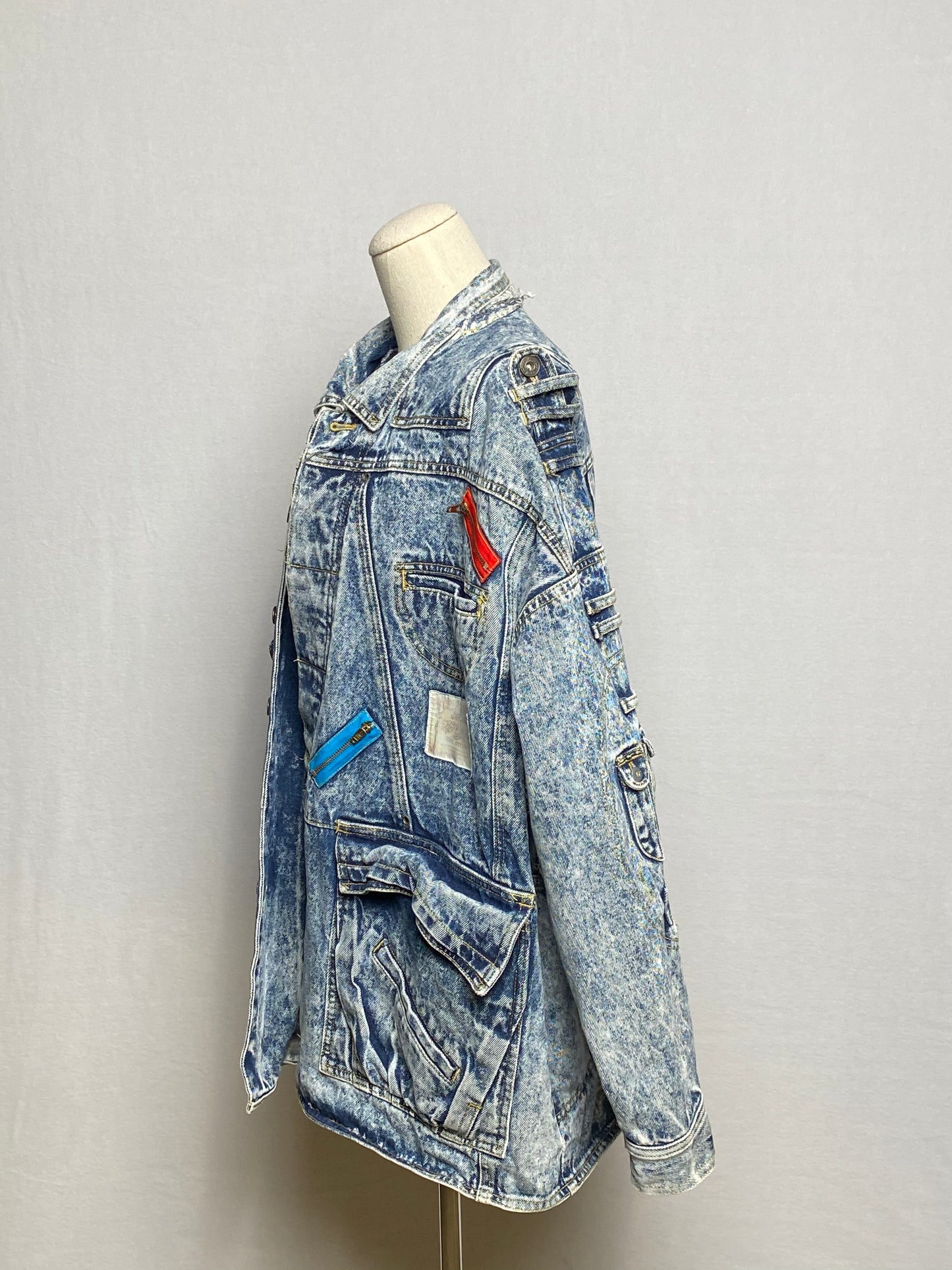 80s Acid Wash Denim Blue Jean Jacket