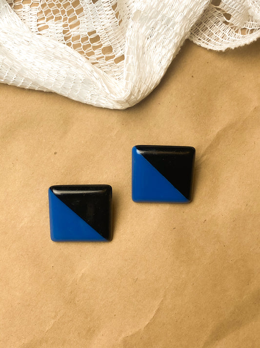 80s Two Toned Square Earrings