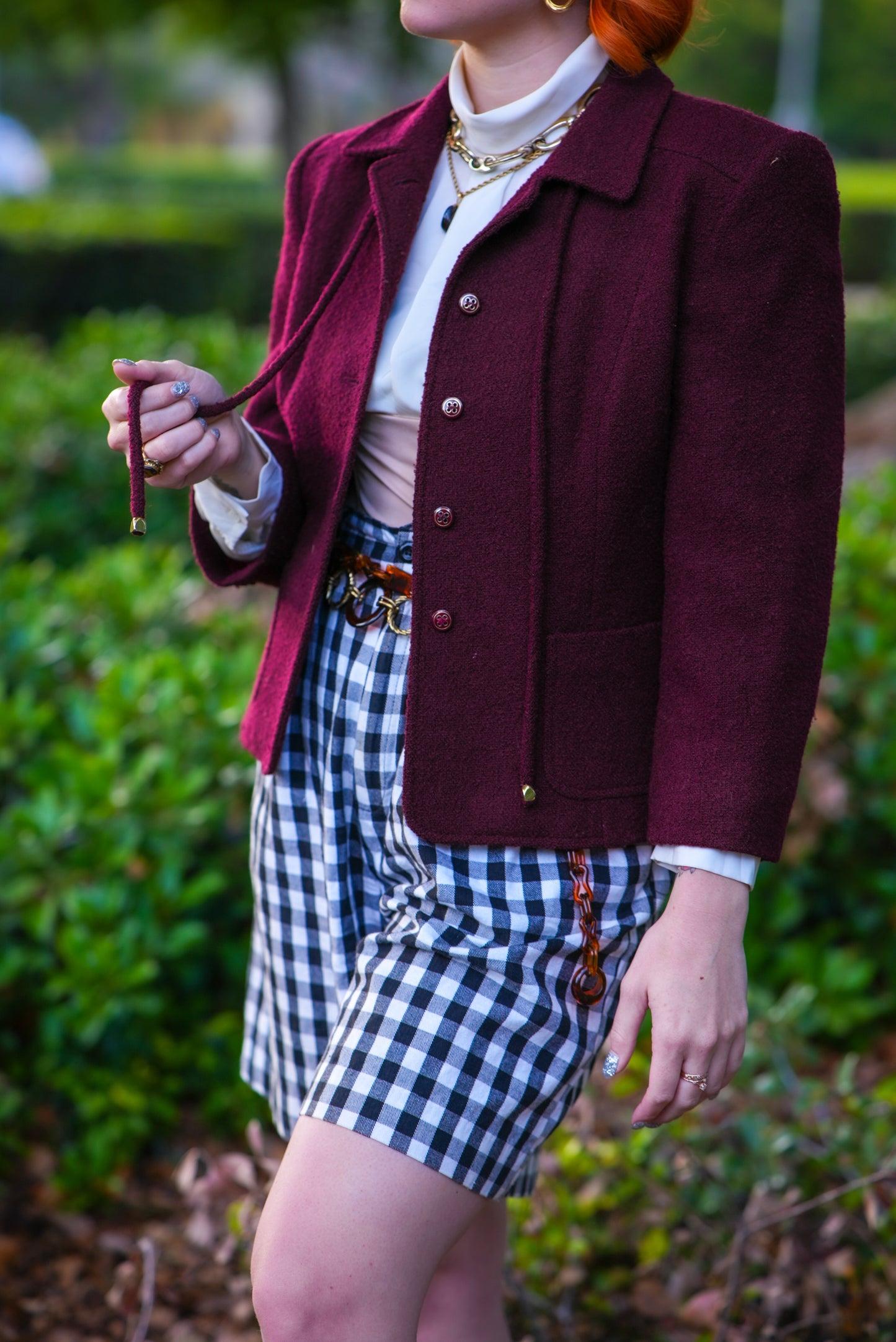 90s Plaid Black and White Shorts